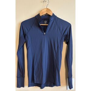 Noble Outfitters Performance Quarter Zip Shirt Small Blue Mesh Sleeve